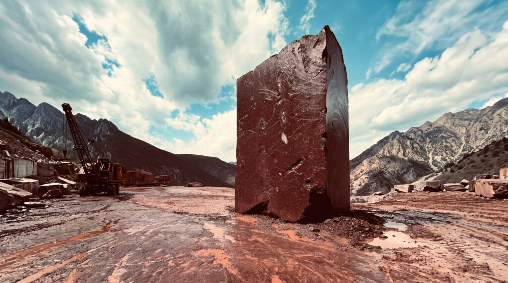 Turkey Red Marble Block Quarry